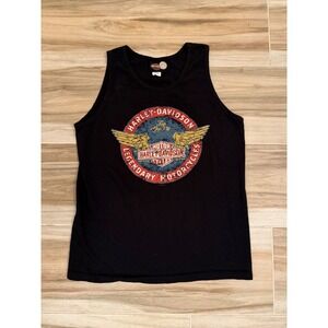 Harley-Davidson Tank Top Mens Medium Black Denver Colorado Mile High Graphic